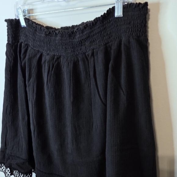 Faded Glory Black Skirt Lace Trim Elastic Waist Size XXL - Picture 2 of 8